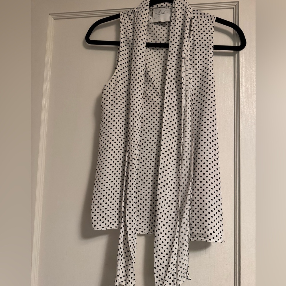 L’Academie polka dot shirt